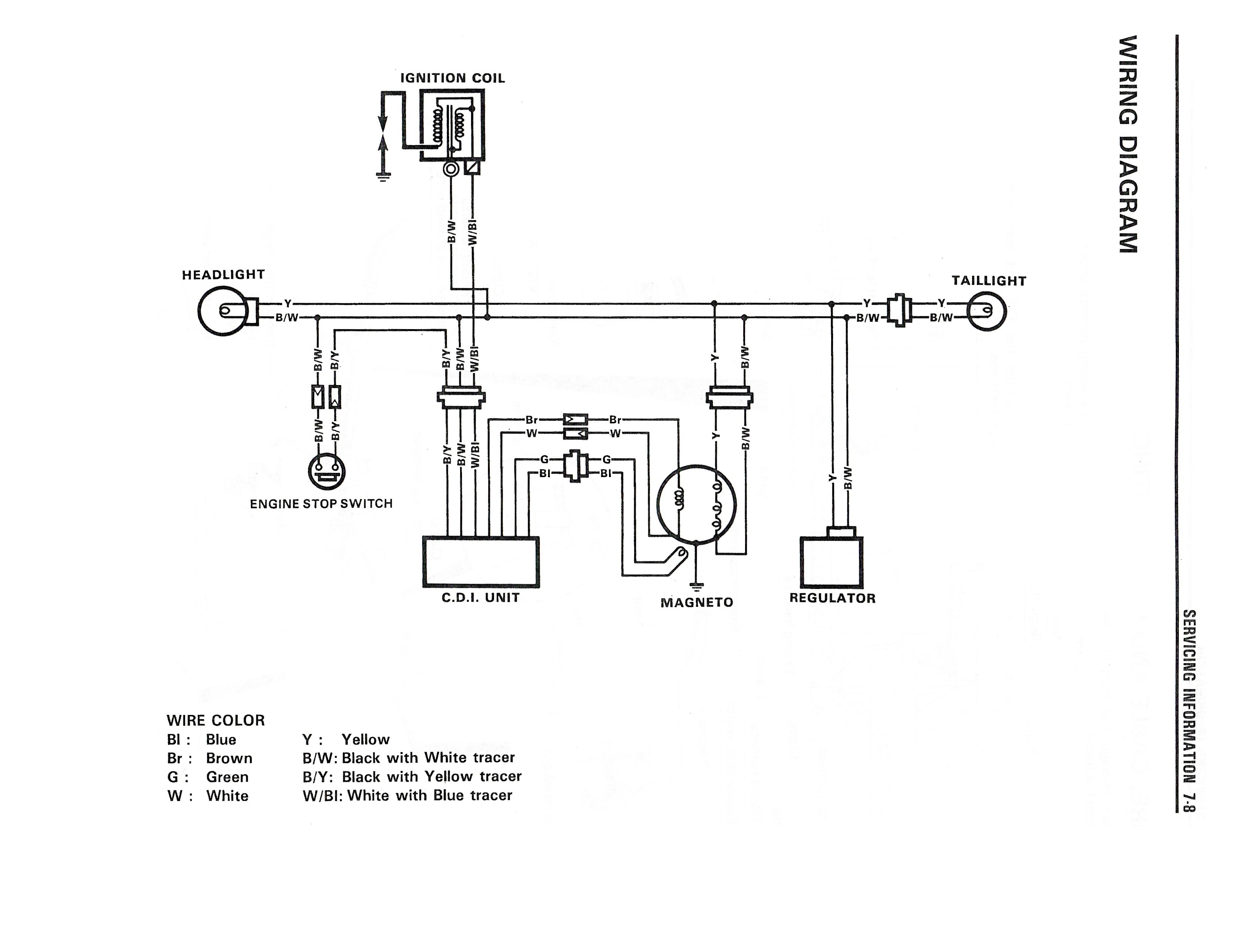Wiring diagram for the DR350 (1990 and later models)