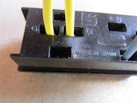 Yellow wires are inserted into the G holes.