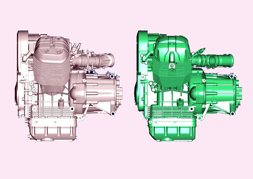 Moto Guzzi eight valve 1200 cc engine.