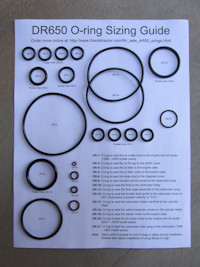 O-ring kit to fit the Suzuki DR650