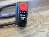 Domino right handlebar switch: kill switch and starter button.