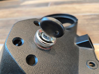 Top nut in place with key. An original top nut from a 1967 - 1976 Moto Guzzi V700, V7 Special, Ambassador, 850 GT, 850 GT California, Eldorado, or 850 California Police model will also fit perfectly.