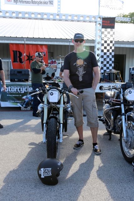 Lee won Best Café Racer at the 2015 Road America's Rockerbox Festival with all four judges from Motorcycle Classics Magazine voting unanimously.