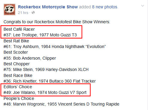 Lee Trollope and Joe Walano both won with Moto Guzzis!