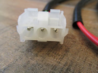 Close up of one 3-terminal connector.