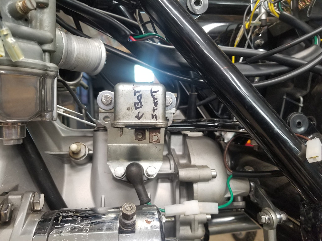 Moto Guzzi V7 Sport starter relay installation, MG# 14707605
