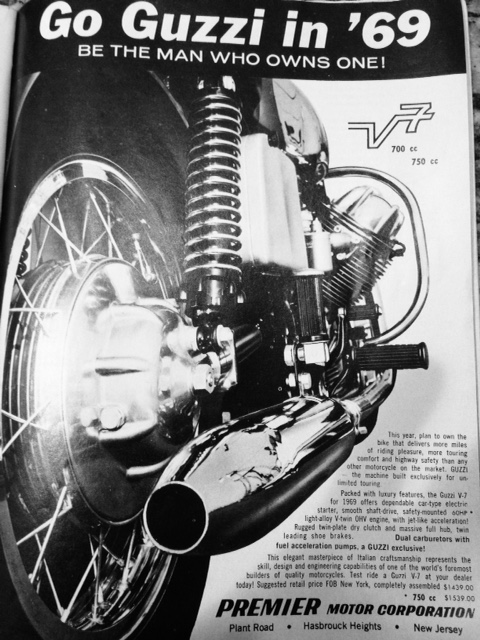 Moto Guzzi advertisement: Go Guzzi in 69