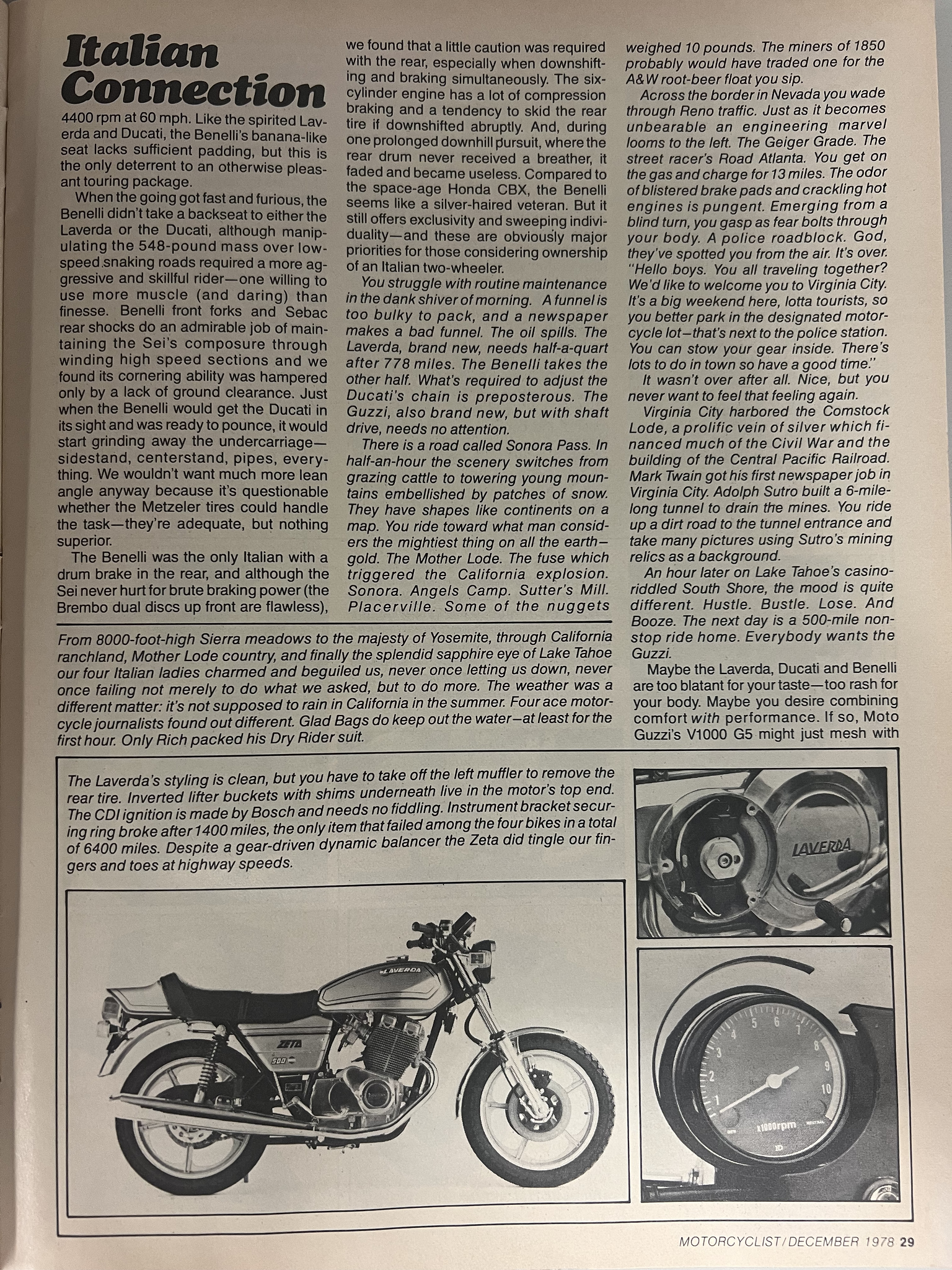 Article - Motorcyclist (1978 December) Four Americans Take a Look At Four Italians