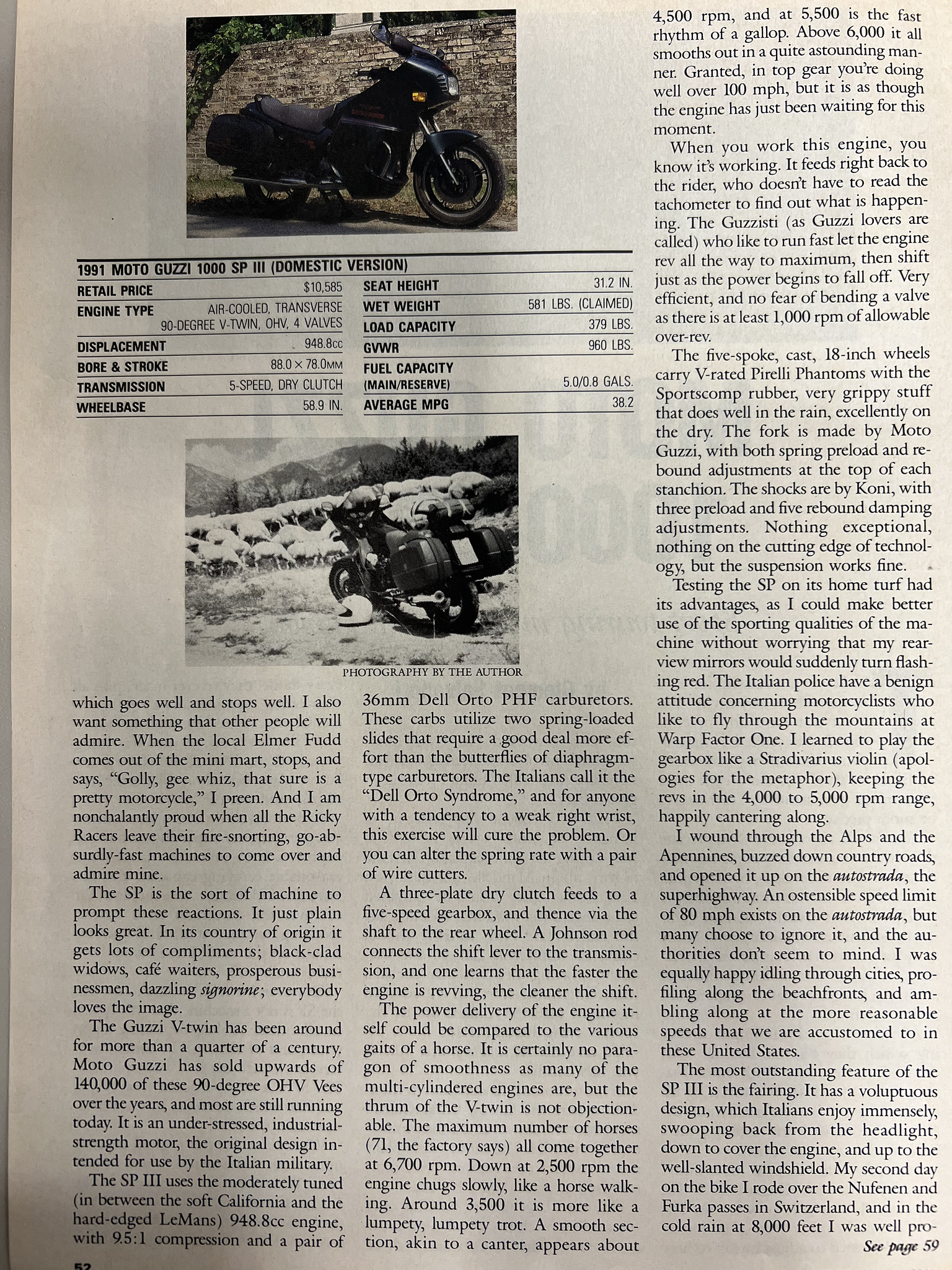 Article - Rider (1992 January) Moto Guzzi 1000 SP III