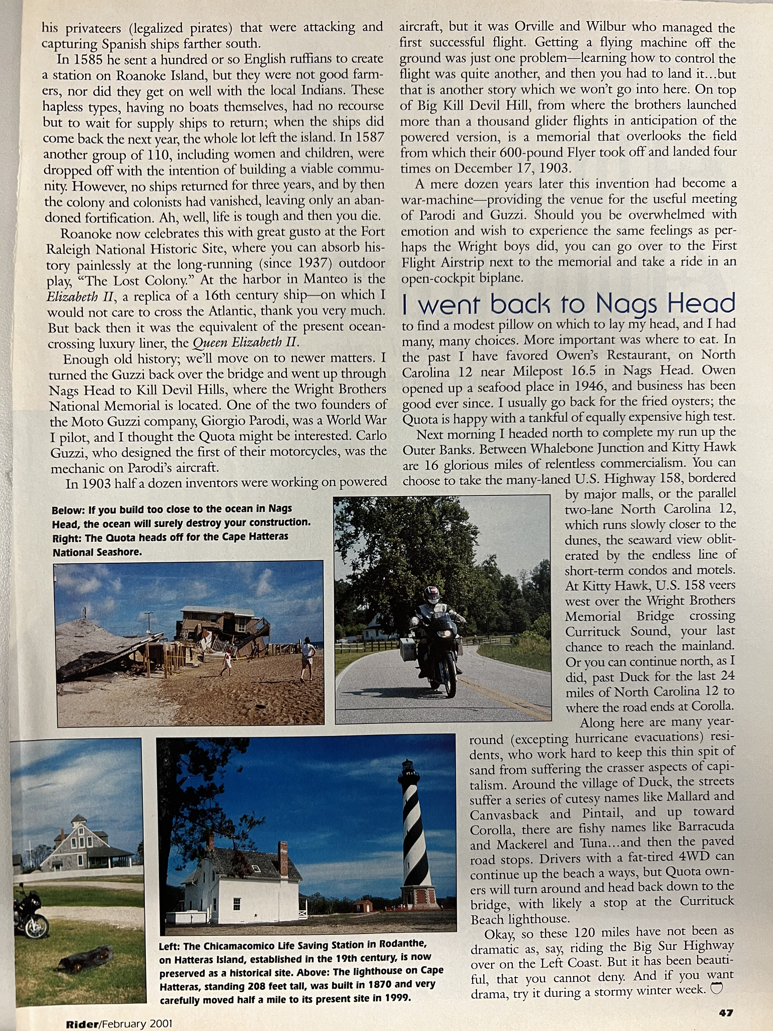 Article - Rider (2001 February) The Hatteras Quota