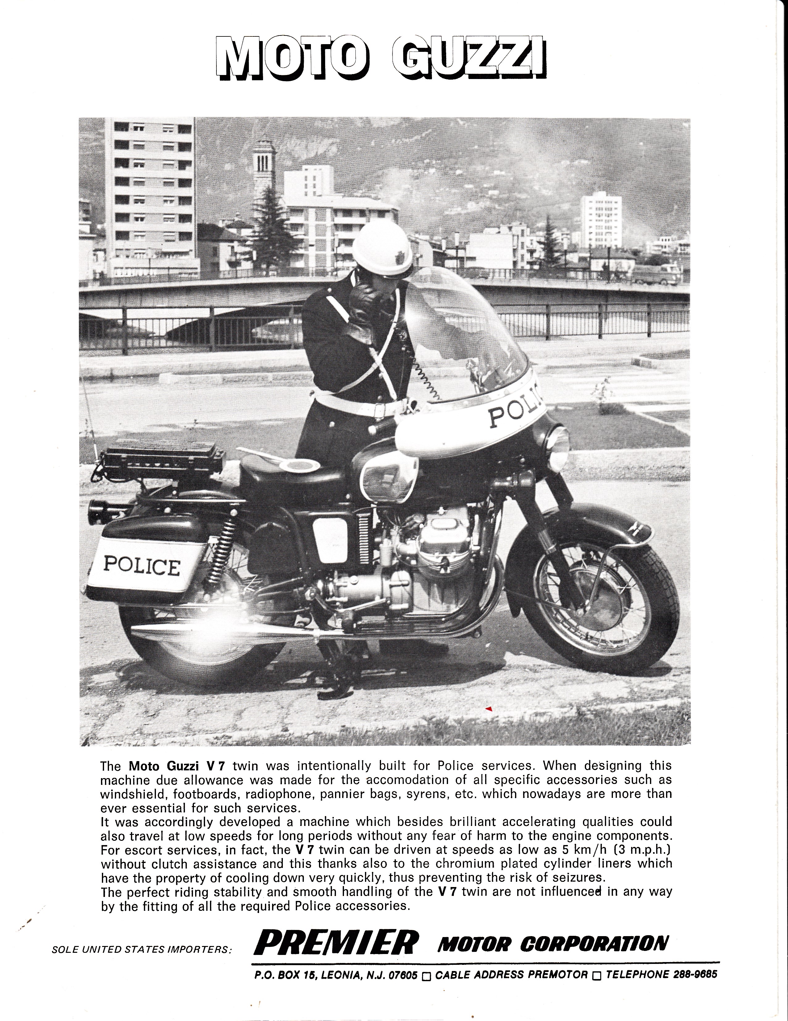 Moto Guzzi V700 factory brochure of magazine reviews, Page 8 of 8.