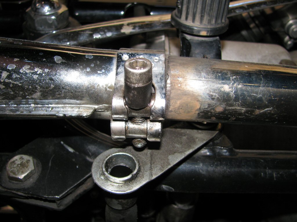 Original cross-frame clamp in place.