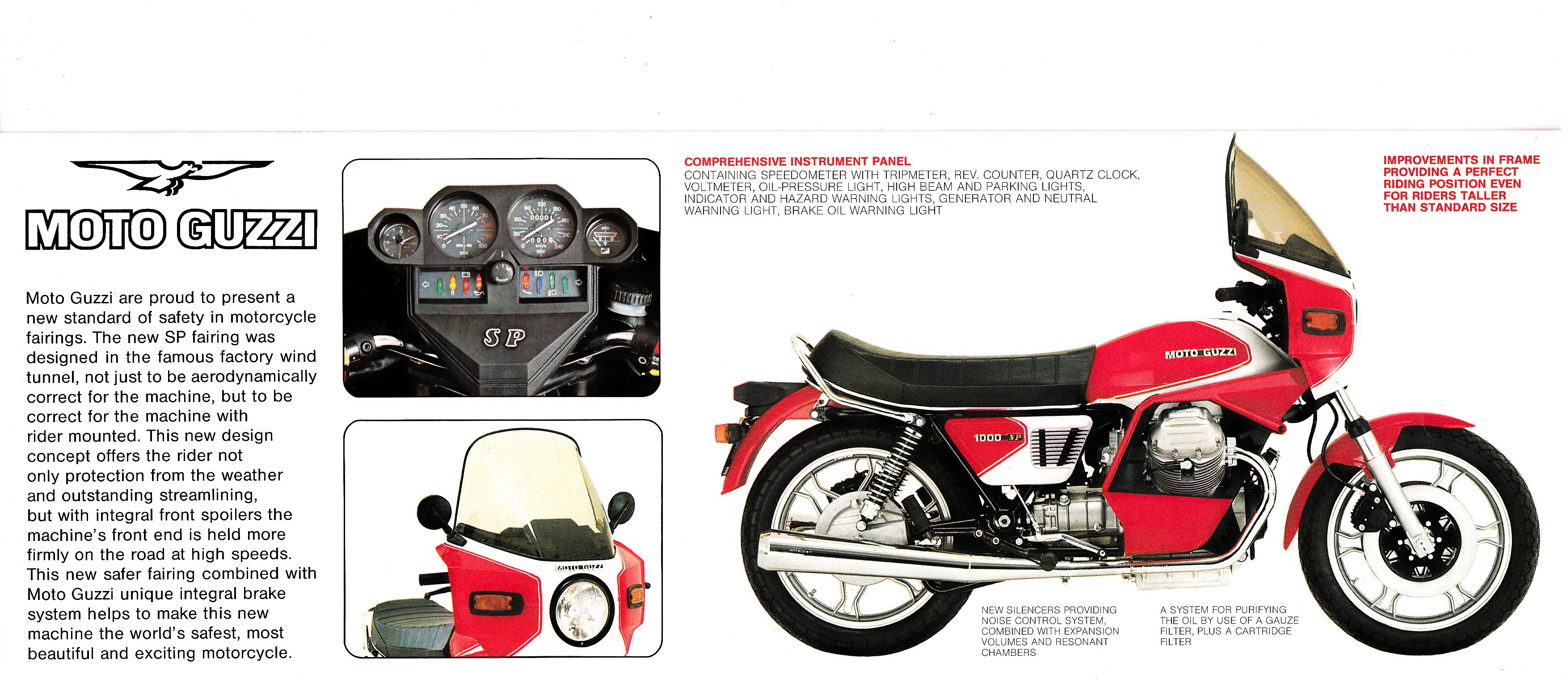 Brochure - Moto Guzzi 1000 SP (red, folded style brochure)