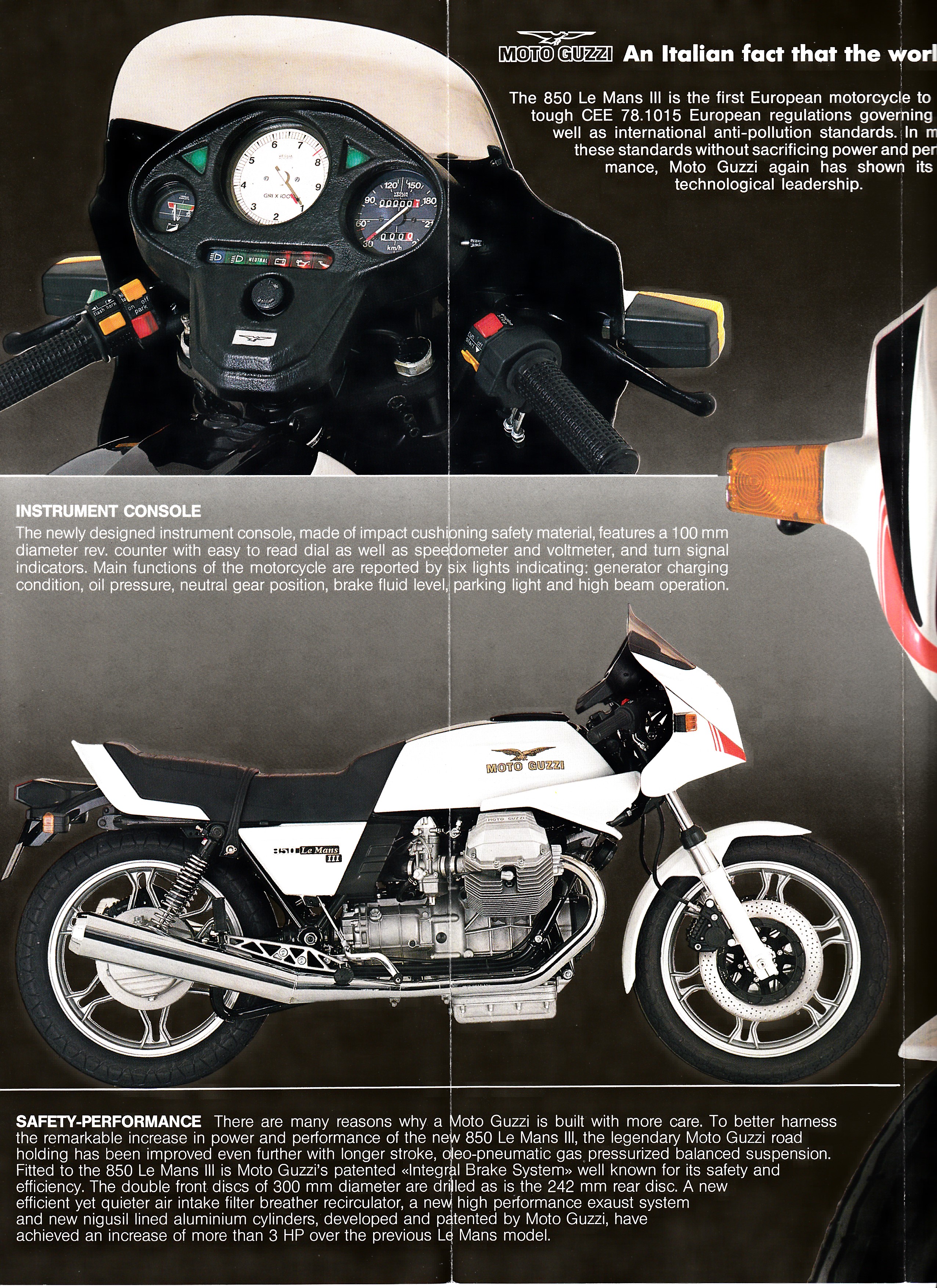 Brochure - Moto Guzzi 850 Le Mans III (folded style brochure)