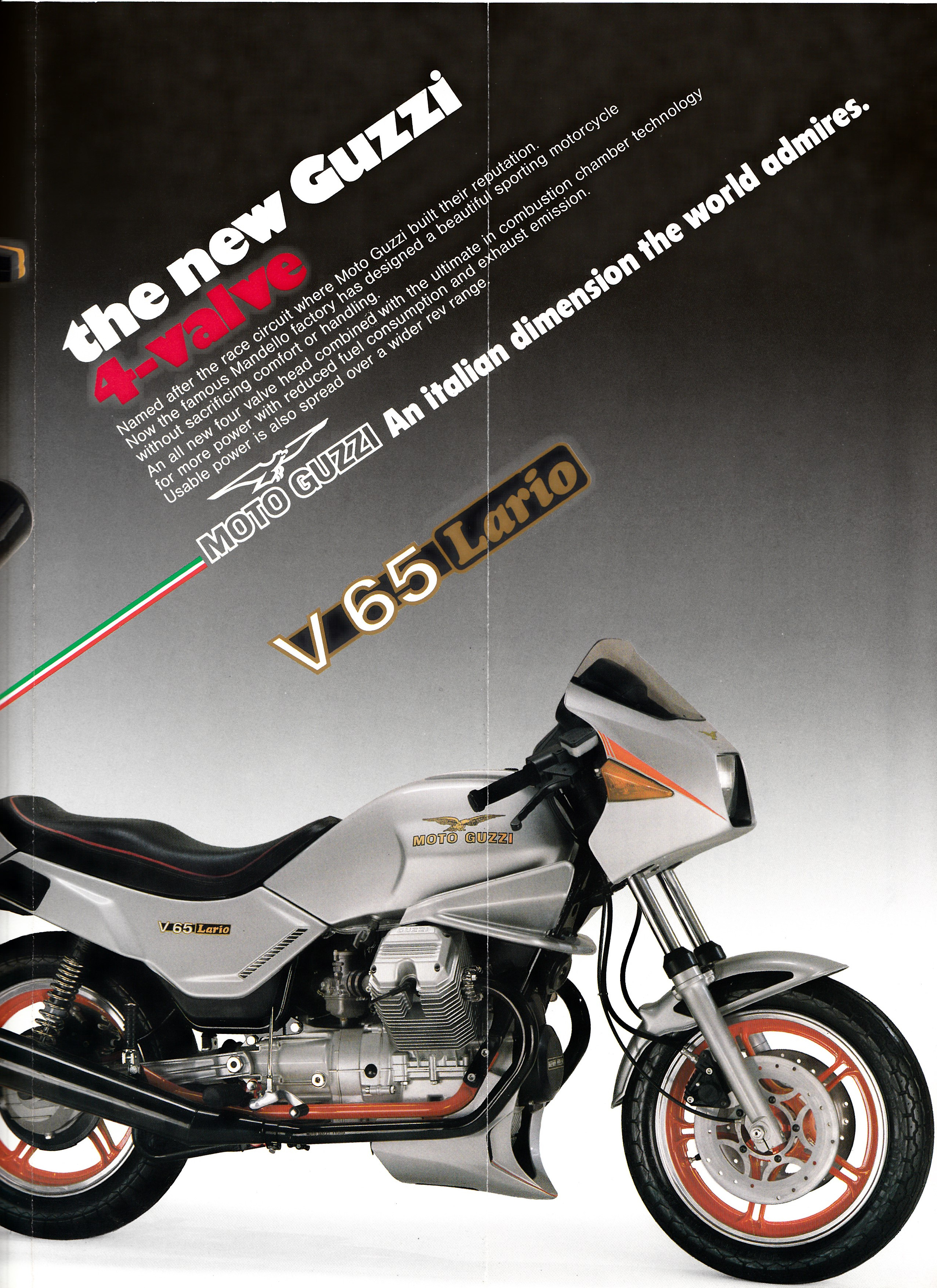 Brochure - Moto Guzzi V65 Lario 4-valve (folded style brochure)
