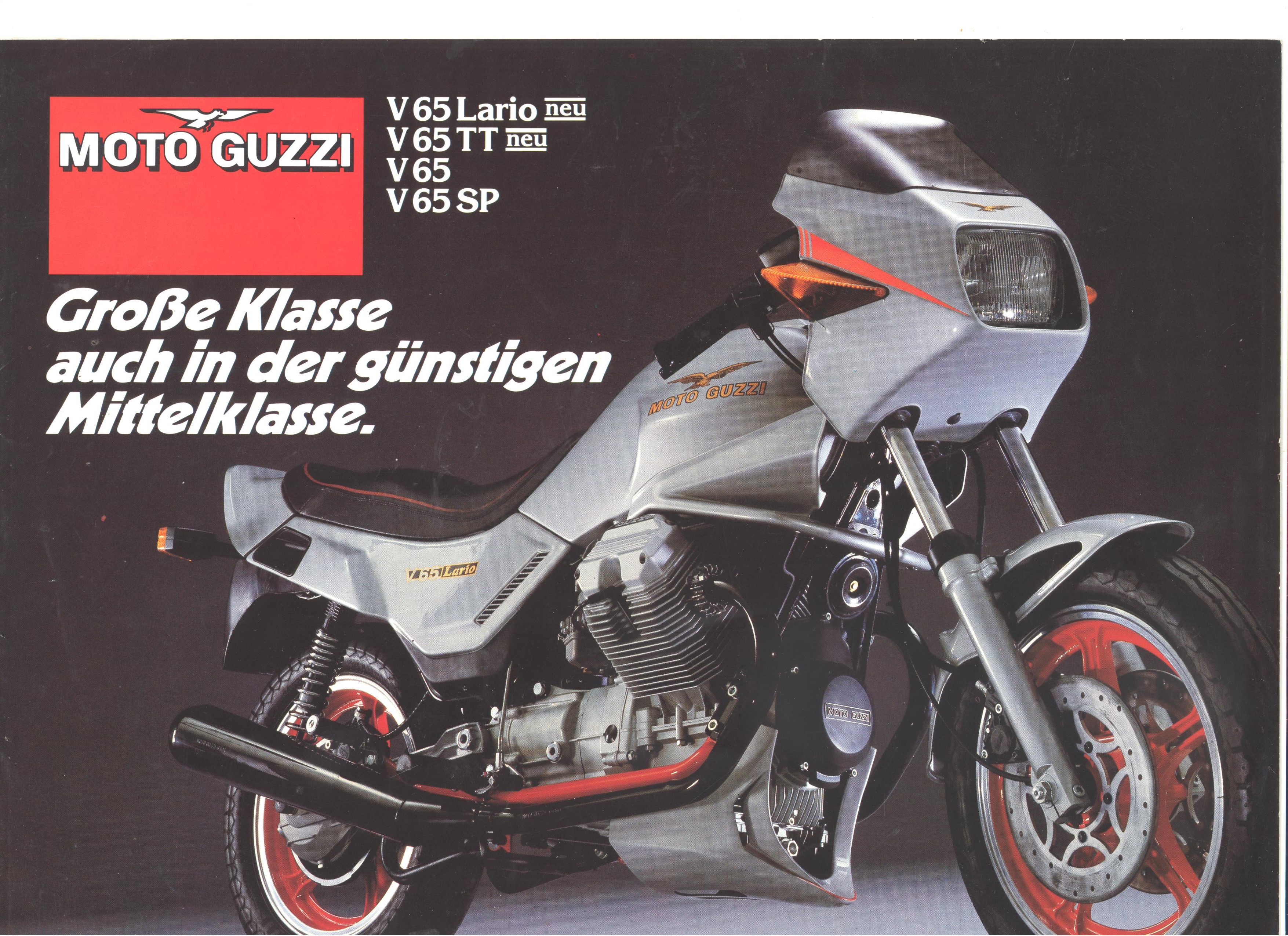 Moto Guzzi factory brochure: V65 - V65 Lario - V65 TT - V65 SP