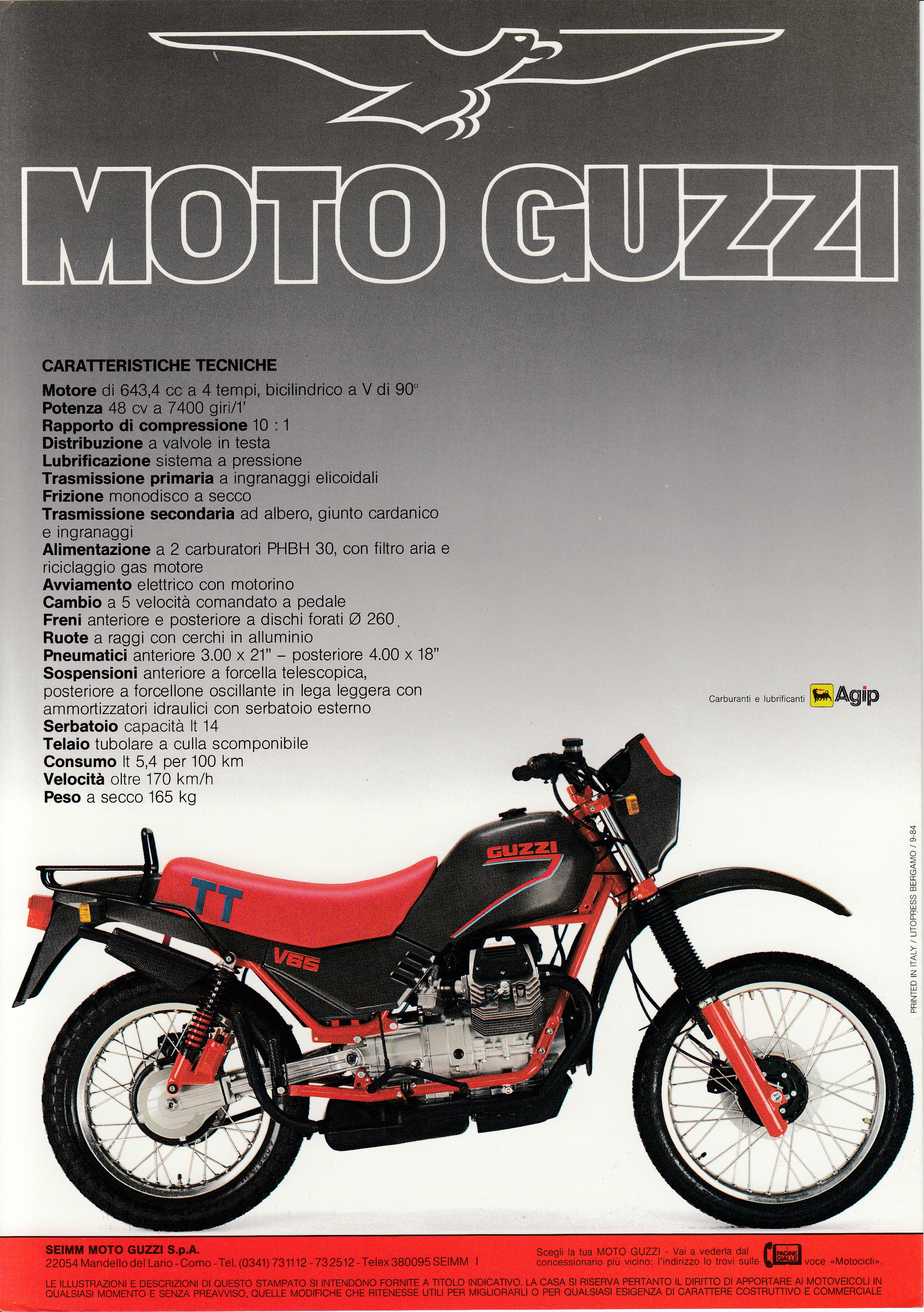 Brochure - Moto Guzzi V65TT (Italian)