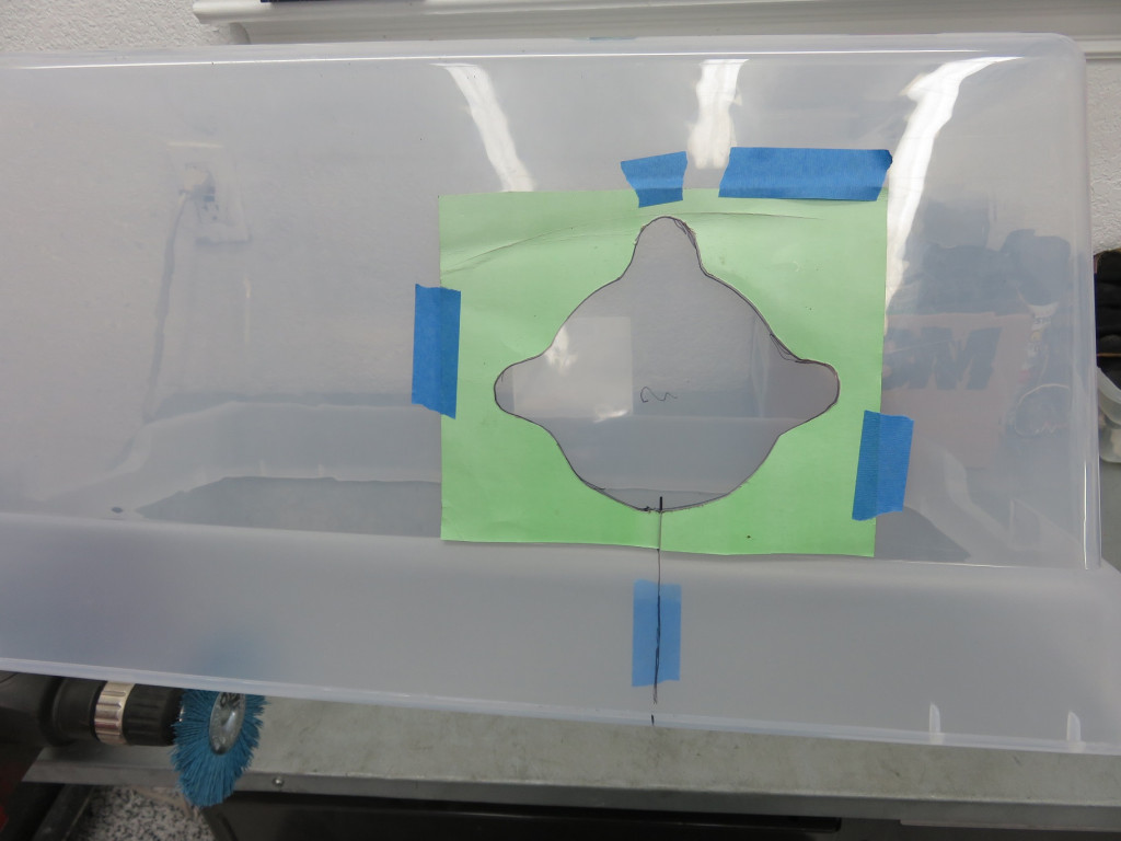 Creating a bench top buffer hood from a plastic tub