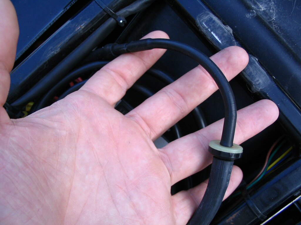Close up of PCV (Positive Crankcase Ventilation) connection. Installing a cruise control on a Moto Guzzi Quota 1100 ES.