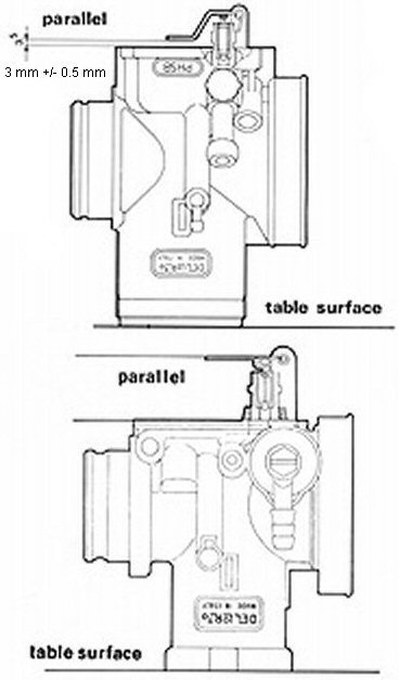 Figure 14: setting the float on carburetors with independent parts.