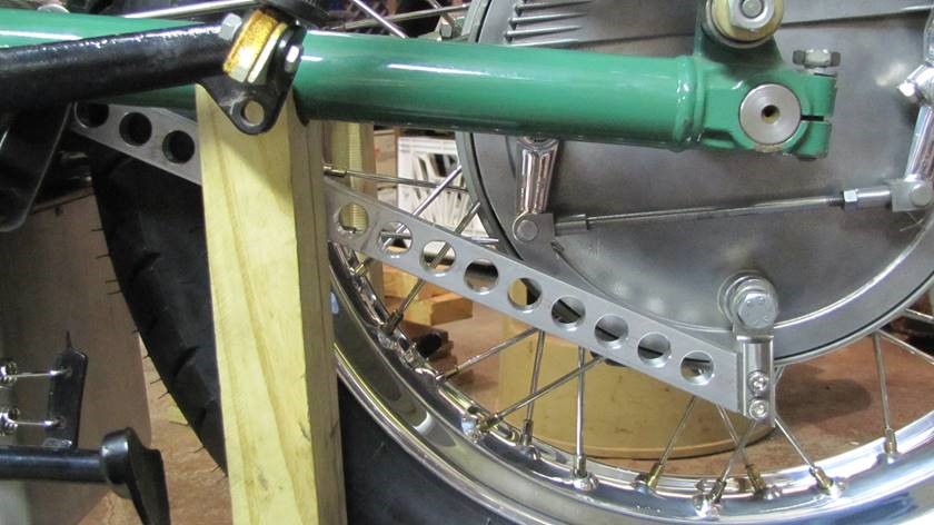 Rear drum brake stay rod fit to a Moto Guzzi 850 T.