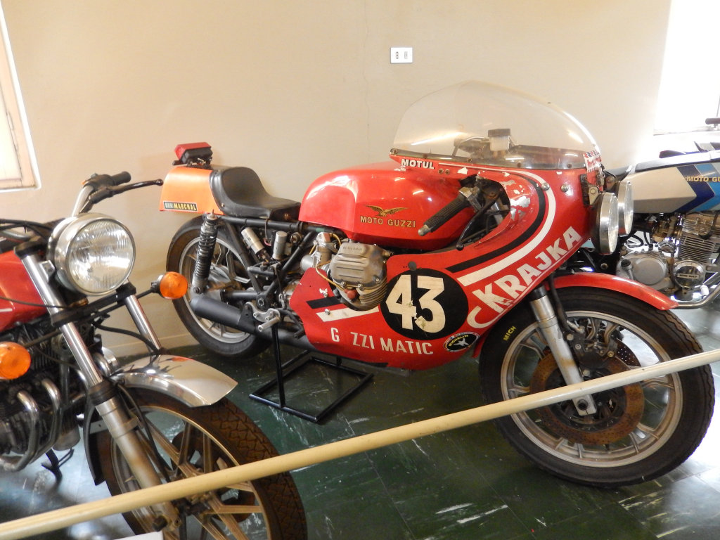 Charles Krajka's Guzzi Matic race bike. Photo taken at the Moto Guzzi factory museum.