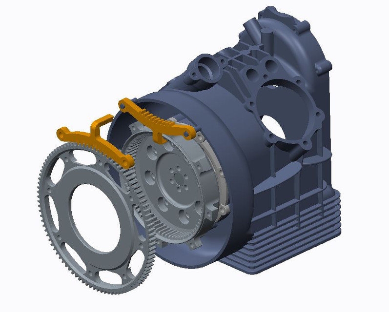 CAD model for making a flywheel / ring gear holding tool for Moto Guzzi motorcycles.