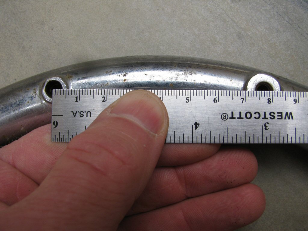 Right side crash bar; ~77 mm measurement.