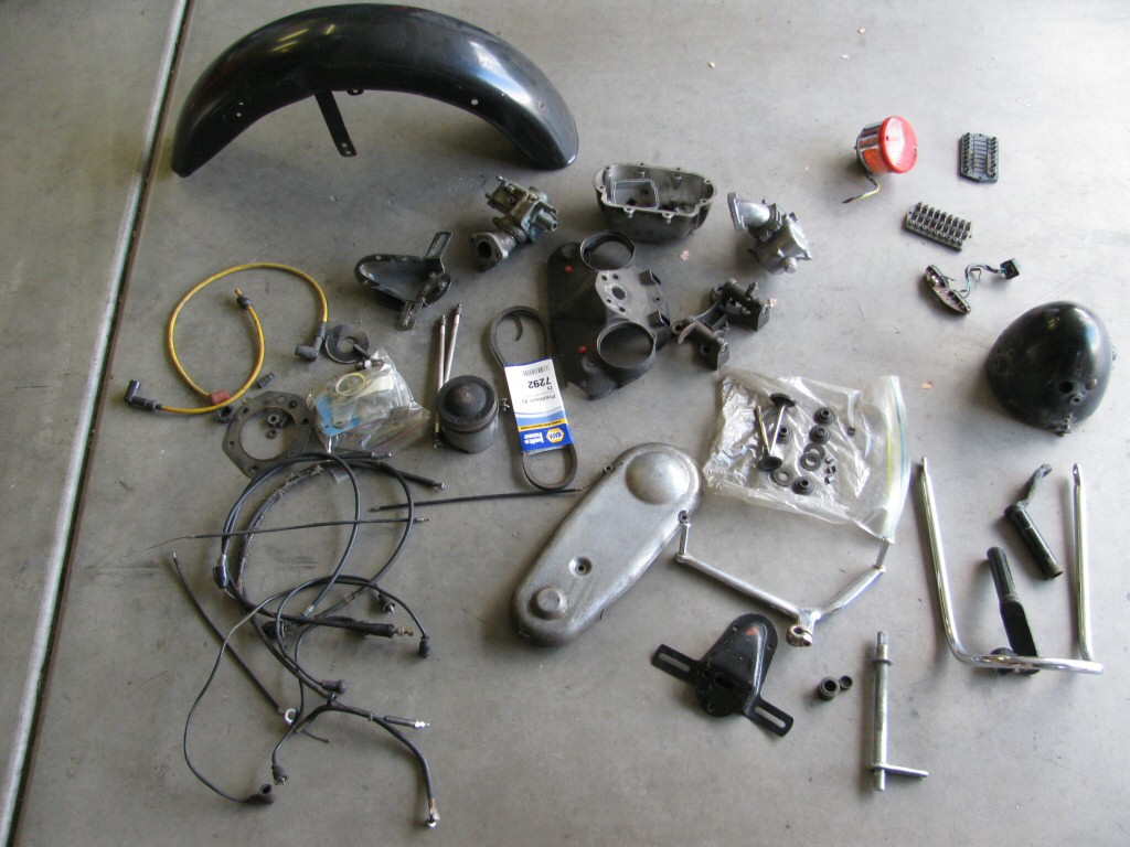 The spare parts that either came with the machine or that I've aleady sourced to replace what was missing.