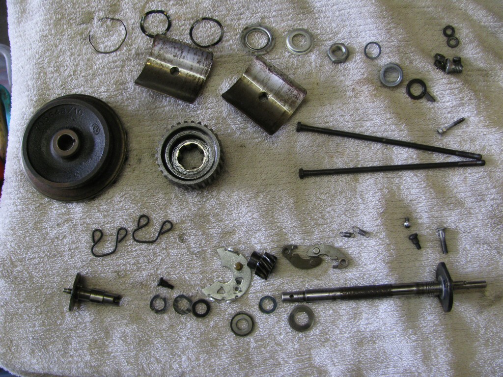 Cleaned pieces and parts for the generator and distributor.