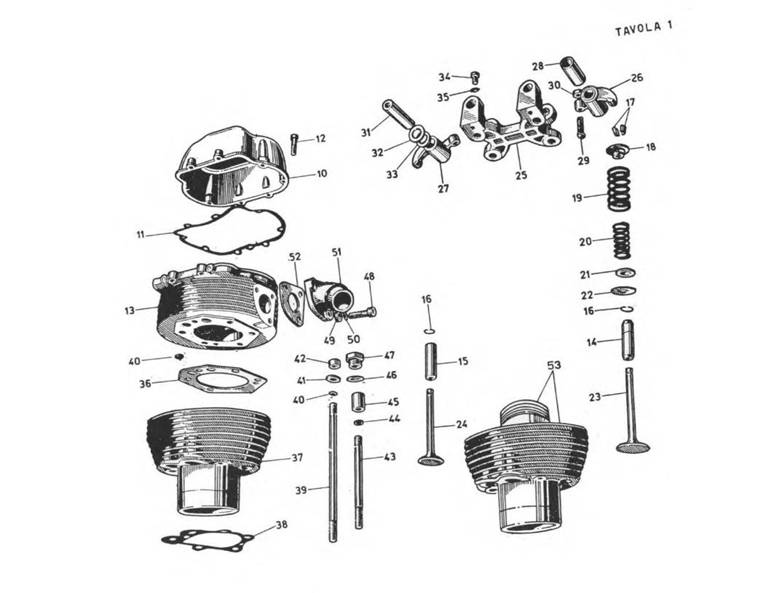 Cylinder and cylinder head components.