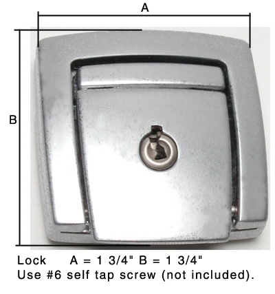 L-178 chrome latch with #2133 key for Dan Brown (DB) saddlebags