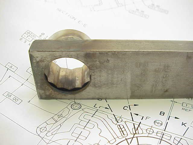 Moto Guzzi special tool for the nut securing the layshaft / output shaft on 5 speed transmissions.