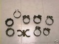 Exhaust nuts and clamps and cooling fins, Moto Guzzi photo archive of parts